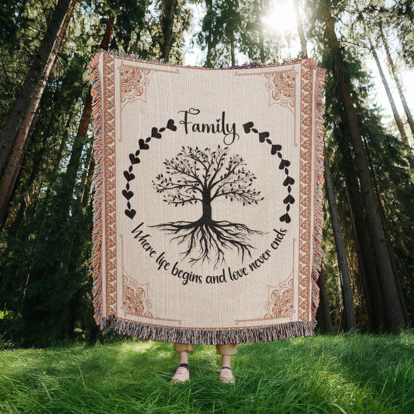 Family Roots, Celtic Tree Woven Blanket