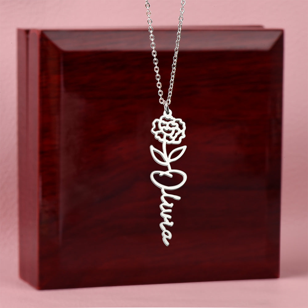 Flower Name Necklace