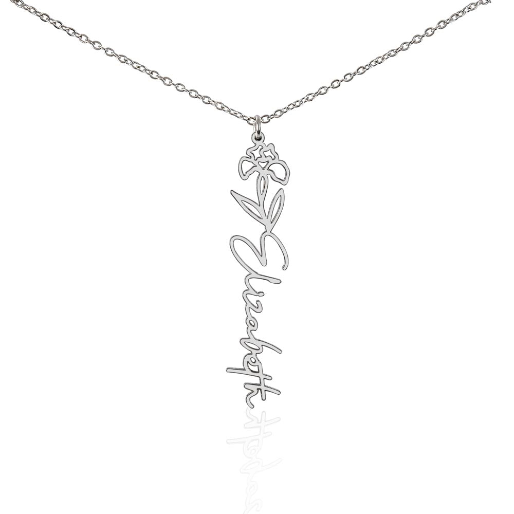 Flower Name Necklace