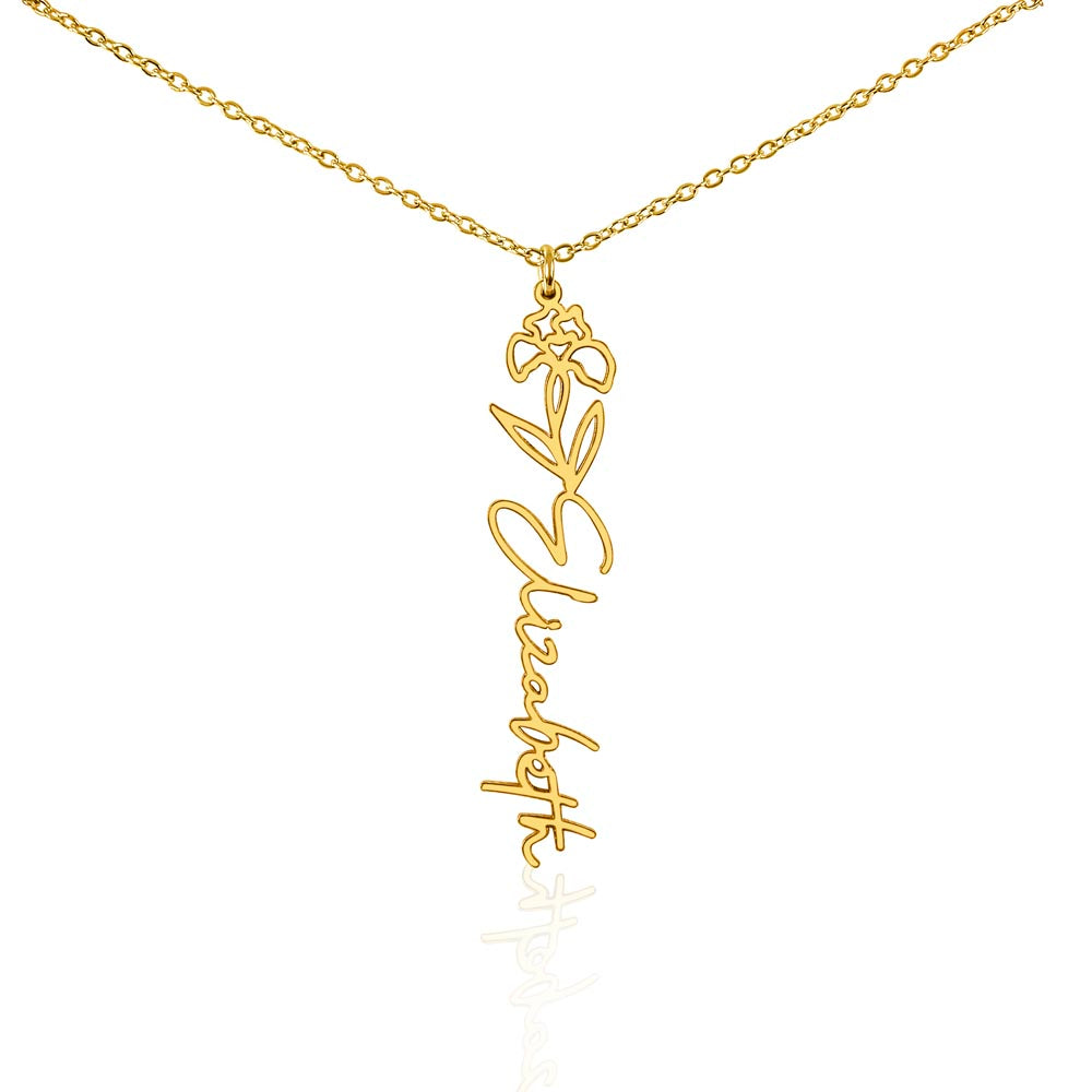 Flower Name Necklace