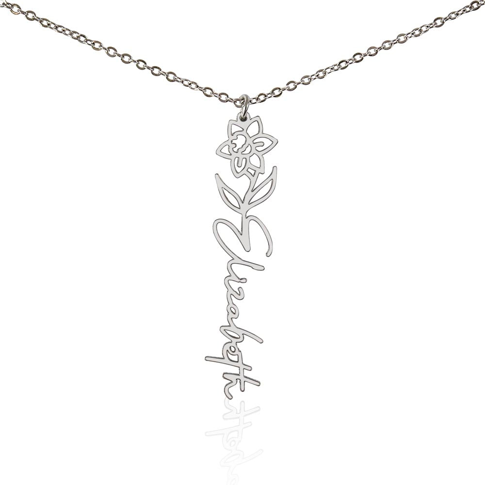 Flower Name Necklace