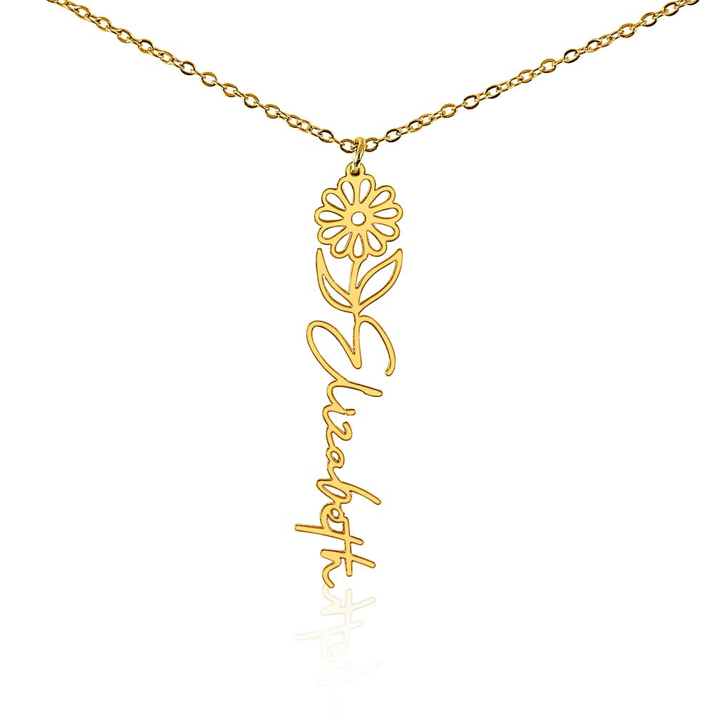 Flower Name Necklace