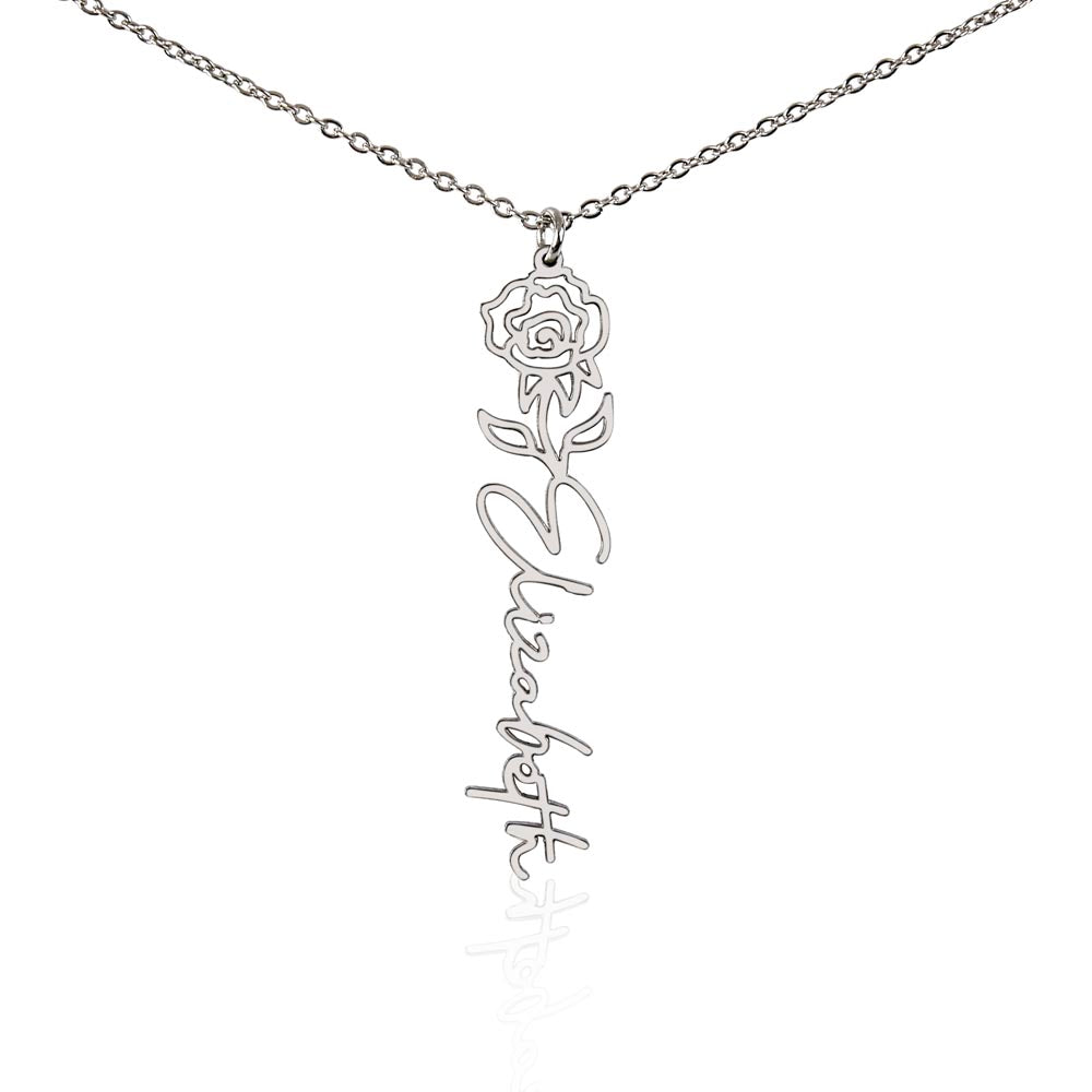 Flower Name Necklace