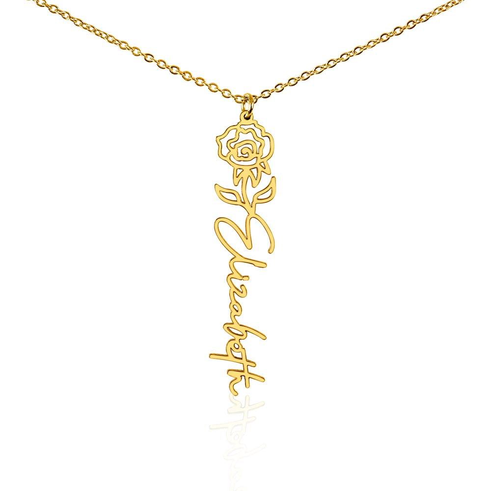 Flower Name Necklace