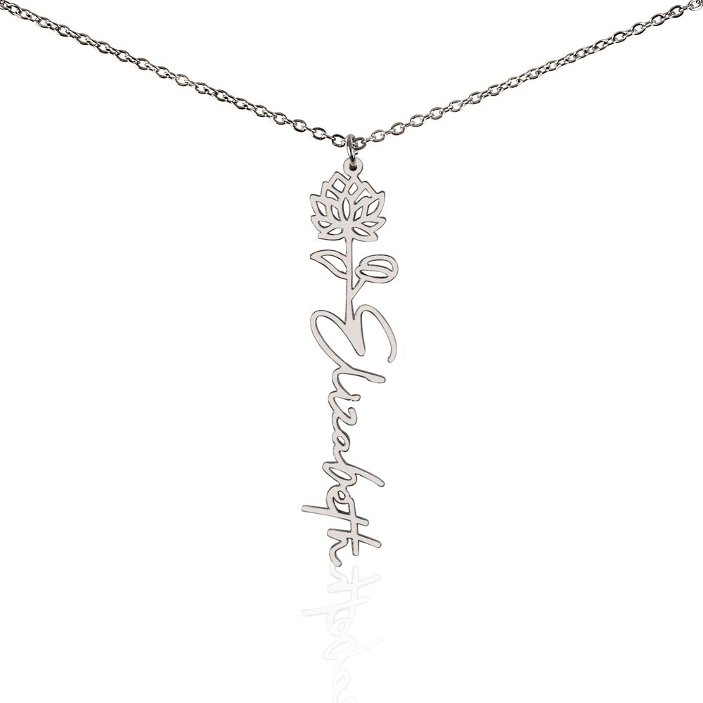 Flower Name Necklace