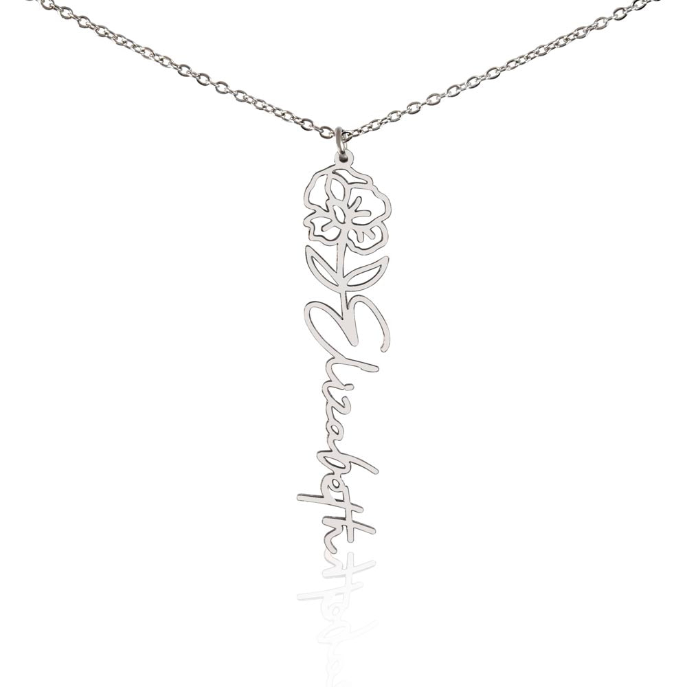 Flower Name Necklace