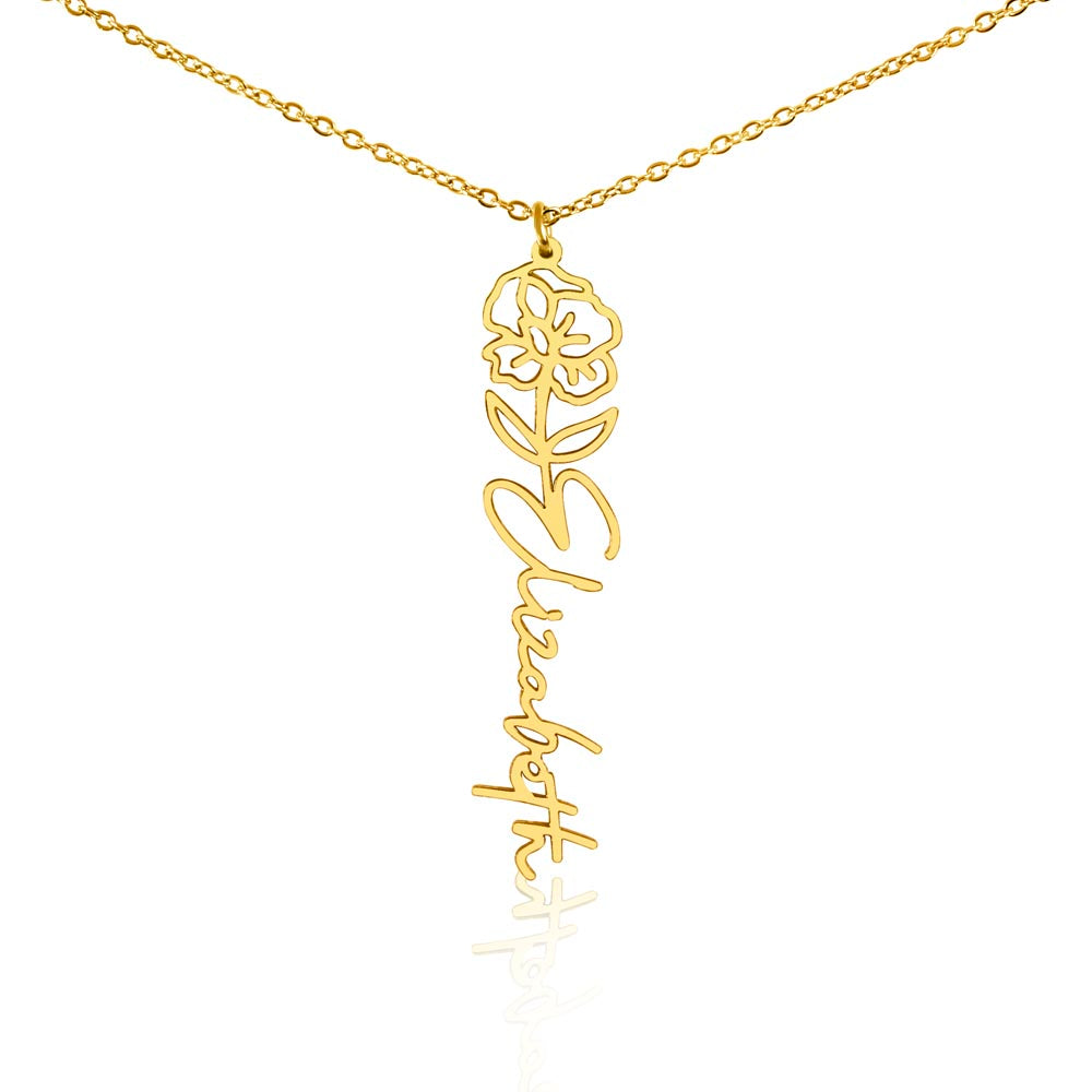 Flower Name Necklace